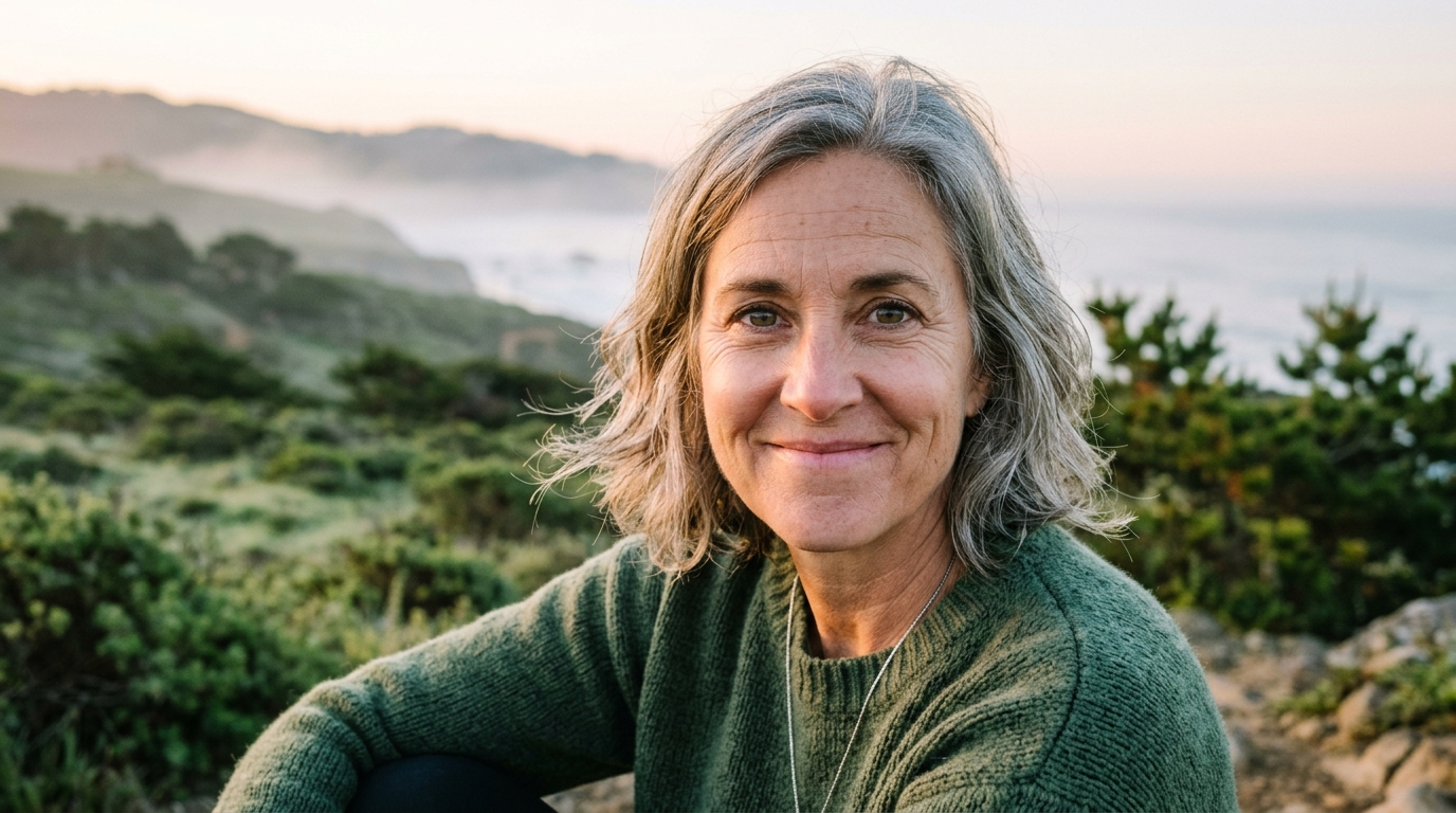 Woman experiencing crisp, natural optical clarity outdoors